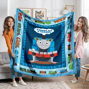Thomas Train Friends Classic Flannel Blanket, Soft and Comfortable, Lightweight and Durable, Large Size for Picnics, Office Relaxation, Sleep