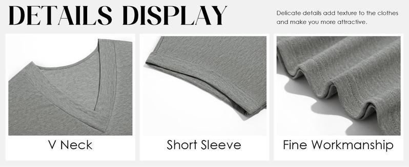 【XL-5XL】Imily Bela Curve Womens Plus Size V Neck T Shirts Short Sleeve Summer Dressy Casual Tunic Tops Loose Fit Tees Blouse