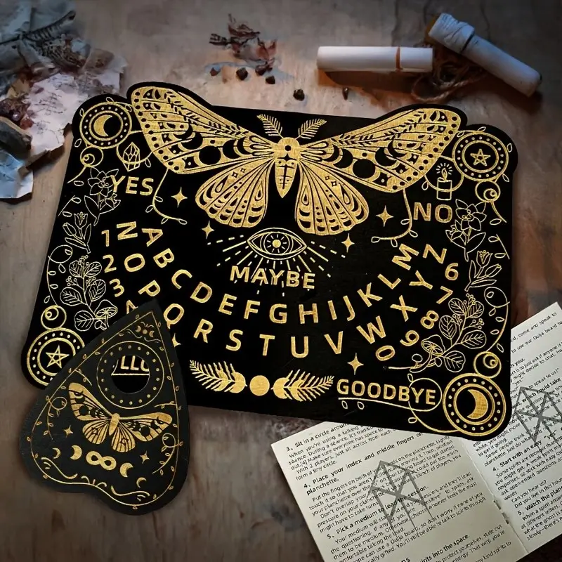 2D Flat Talking Butterfly Board, Supernatural Message Divination Board, Wooden Mediumship Board, Witchcraft Altar Set, Wood Engraving Craft