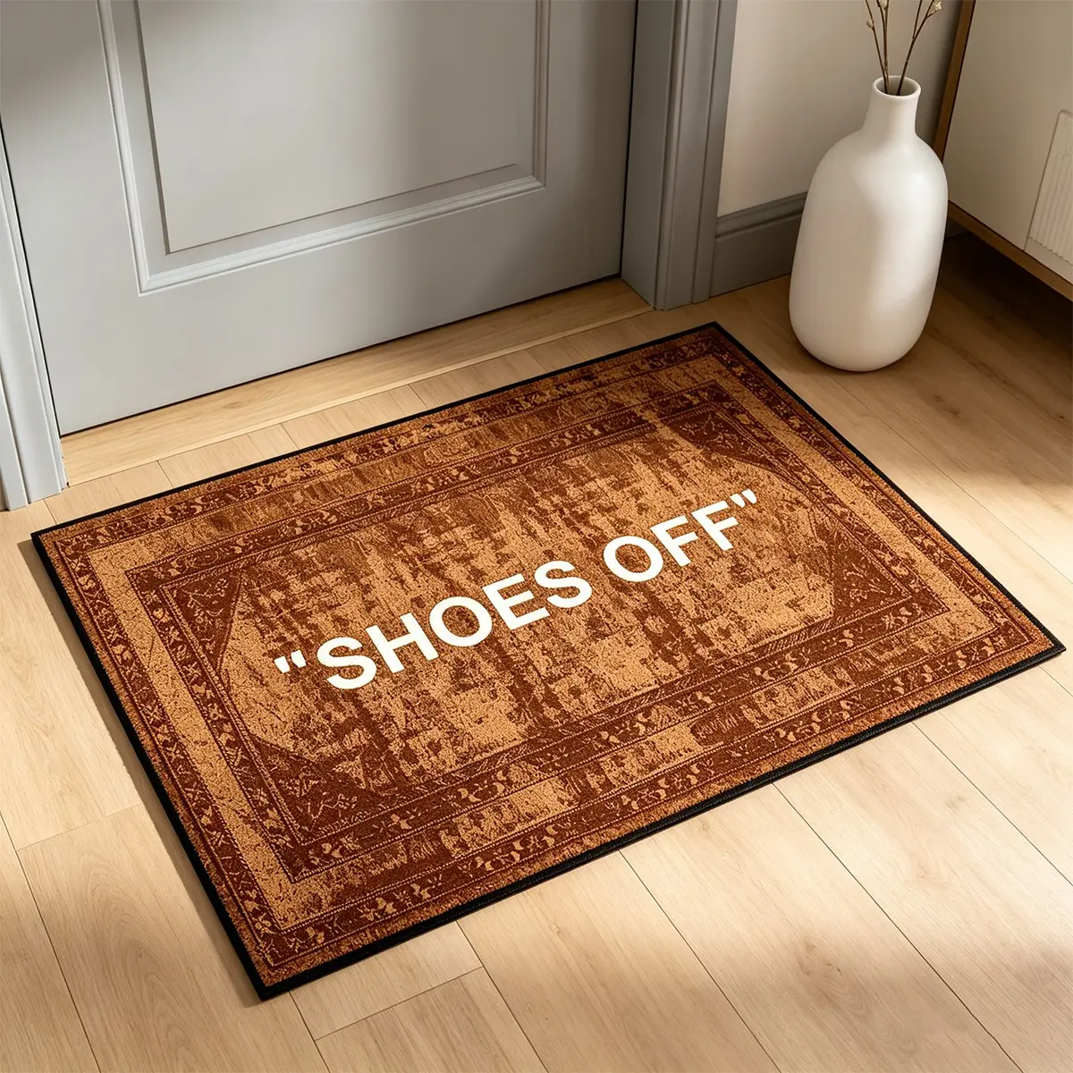 Vintage Pattern Rug, American Mid-Century Style Entry Mat, Entryway Floor Mat, Distressed Persian Design, Home Decor Gift, Suitable for Doorway, Bedroom, Living Room