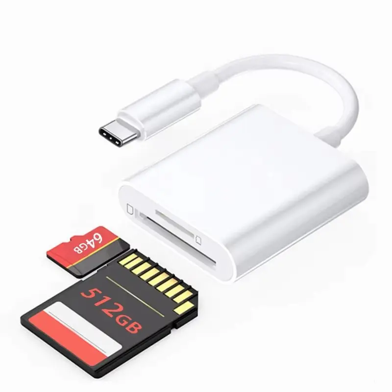Dual Slot SD/TF Card Reader Adapter, Camera Viewer SD Card Adapter, Universal Portable Plug-And-Play Type-C Interface, Memory Card Reader
