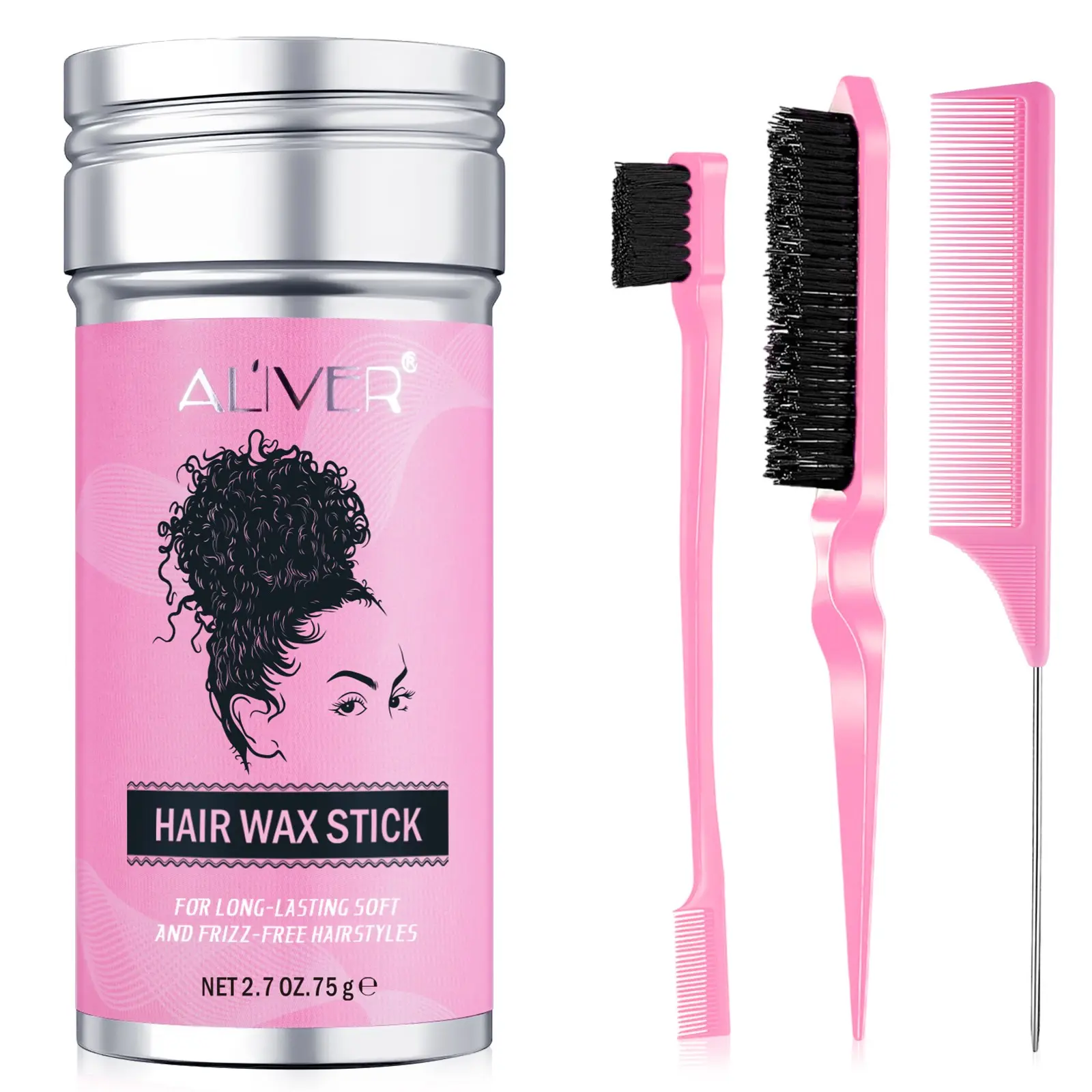 Hair Wax Stick for Flyaway Control and Styling, Smooth Ponytail, Buns, and Hairstyles, Suitable for Women and Men, Hair Accessory Set