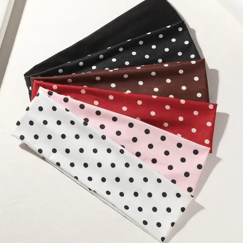 6pcs Women's Polka Dot Sporty Headbands, Elastic Sweat-Wicking Hair Bands, Fashionable Striped Headwear, Workout Headband for Yoga, Running, Commuting