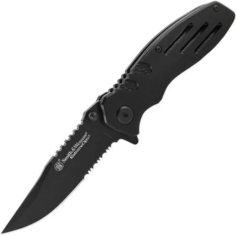 Outdoor store Smith & Wesson Accessories Extreme Ops SWA24S 7.1in S.S. Folding Knife with 3.1in Serrated Clip Point Blade and Aluminum Handle for Outdoor