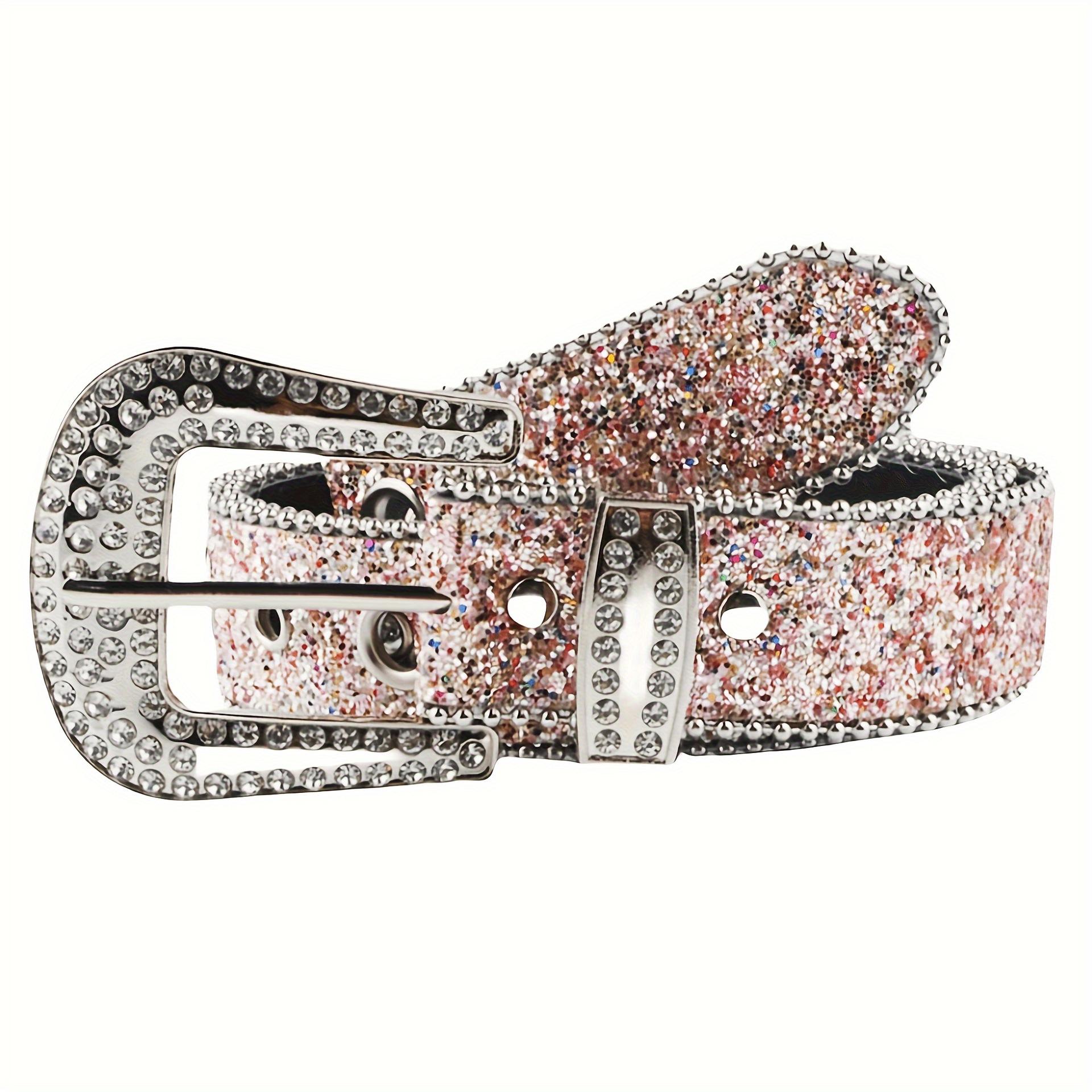 Cross-border rhinestone belt for women, ins-style wide waist belt, fashionable and unique sequin European and American decorative versatile jeans belt