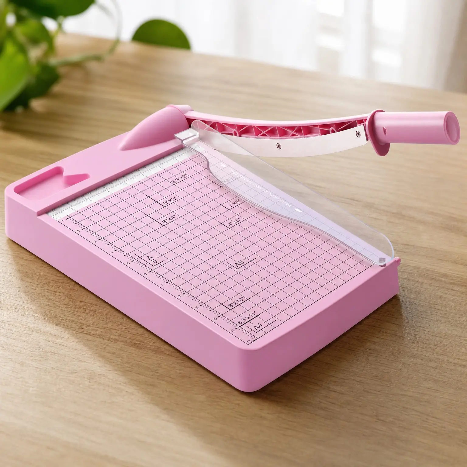 12 Inch Heavy Duty Guillotine Paper Cutter, Pink, 12-Sheet Capacity, Dual Scales, for Paper, Cardstock & Photo Trimming, Scrapbooking Crafts, Office, Home & Studio UseGift