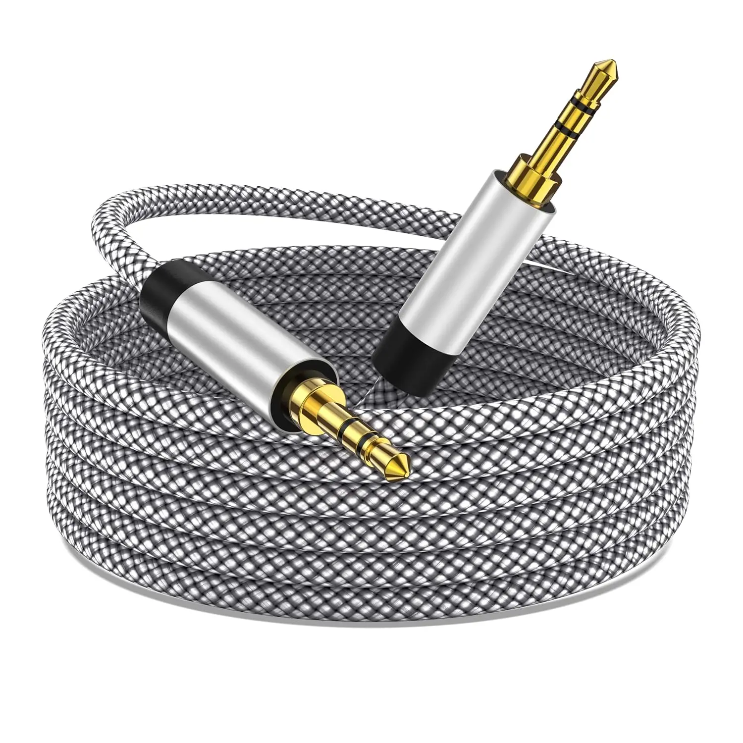 3ft 3.5mm Male-Male Stereo Aux Audio Cable - Nylon Braided, Durable Portable Cord with Unbreakable Plug-N-Play Connection for iPhones, Headphones, MP3 Players, Speakers & 3.5mm Aux Port Devices
