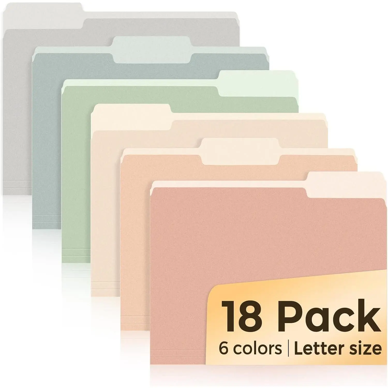 File Folders, 18 Pack Manilla Folders 8.5 x 11, Colored Folder Office Organization  School Folders for Documents Files Paper, 6 Pastel Colors