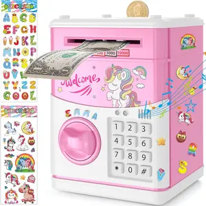 Unicorn Piggy Bank  Kids, Gifts  5 6 7 8 9 10 Year Old Girls, Kids Electronic Piggy Bank, Girls Birthday Gifts, Educational Toys  Girl Boys, Kid Money Saving Box, Mini ATM Coin Bank New model