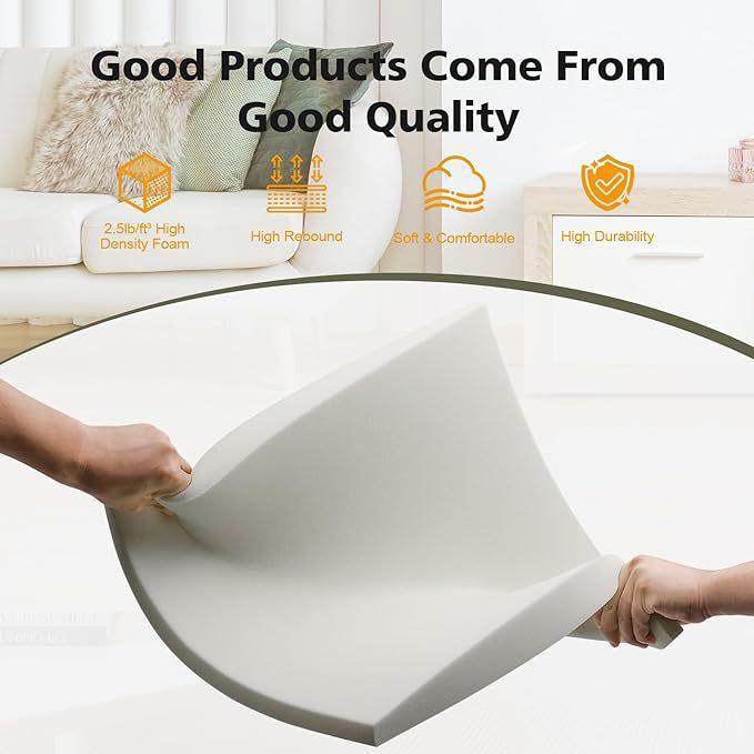 High-density foam cushion insert for sagging seats, curved seats, furniture repair, and sofa cushion insertion