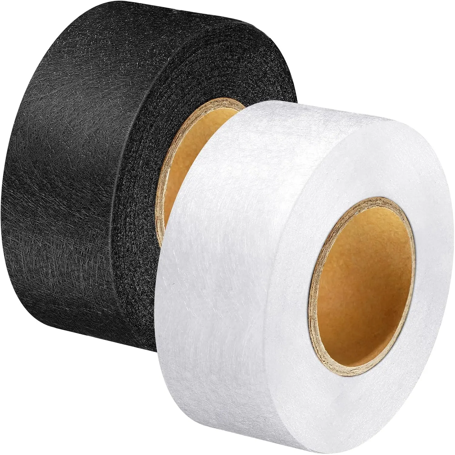 Iron on Hem Tape Fabric Fusing Hemming Tape for Pants, Each 27 Yards, 2 Pack, 1 Inch, Black & White
