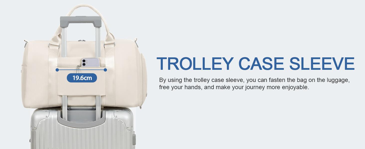 Womens Gym Tote Duffle Bag with Wet Pocket & Shoe Compartment, Sports Duffel Overnight Weekender Hospital Workout Carry on Bag for Girls, Ideal for Travel, Swimming, Dance, Ballet Beige