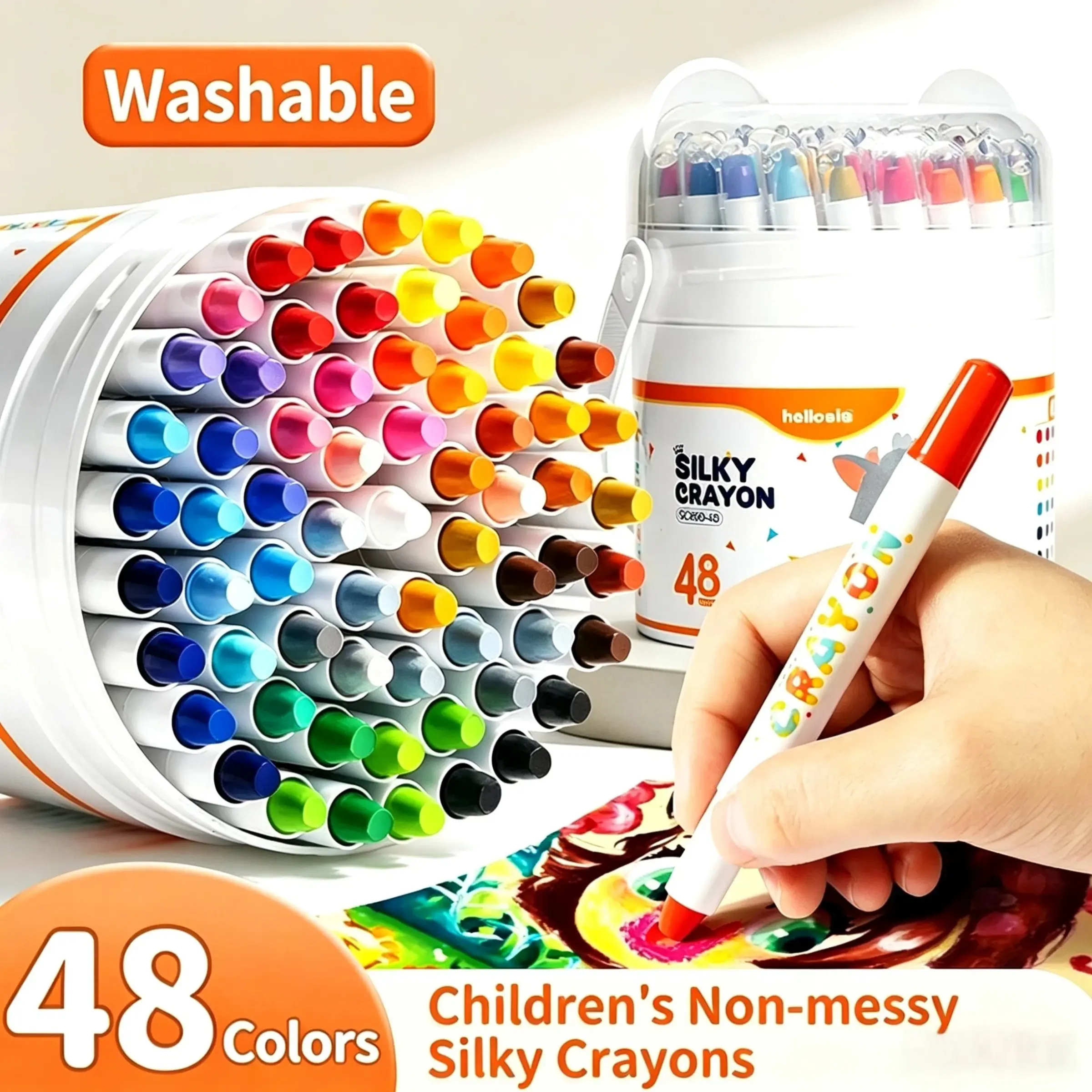 Easy Grip Twistable Jumbo Crayons, Non-Toxic Washable Silky Crayons for Toddlers, Kids Art Supplies, Perfect Christmas Gifts