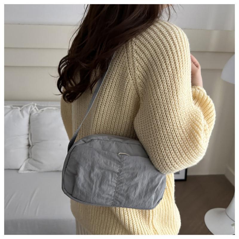 Simple Literary Small Square Bag Solid Color Casual Japanese Style Personality Single Shoulder Crossbody For Women