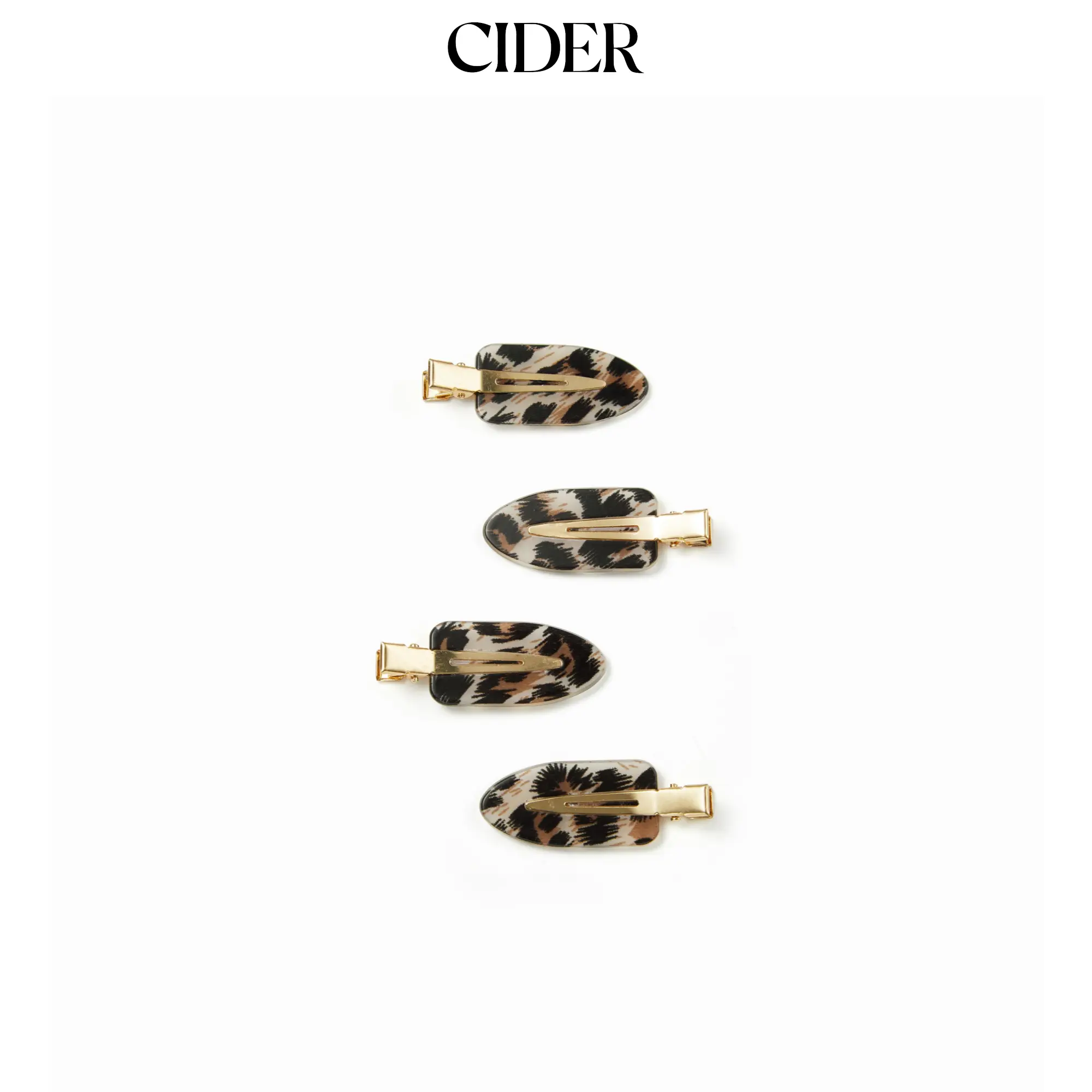 Cider 4 PCS LEOPARD PRINT HAIR CLIPS Cider 4 PCS LEOPARD PRINT HAIR CLIPS