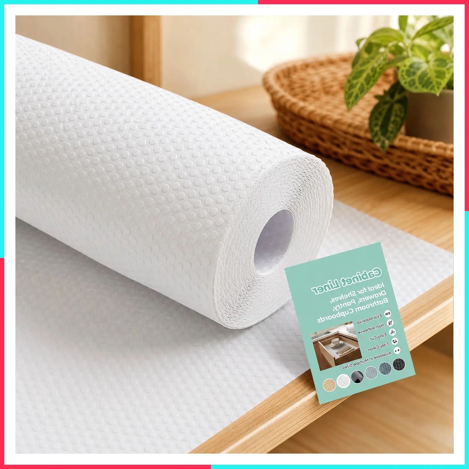 Cabinet Shelf Liner White: Waterproof EVA Drawer Paper
