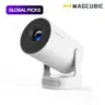 Magcubic HY300 Pro+ Portable Projector - 290 ANSI Lumens, Native 1280x720p - Android 14 OS, 0.8:1 Short Throw Projection, WiFi 6, BT 5.4, Remote - Home Cinema & Home Theater Multifunctional Mini Smart Projector