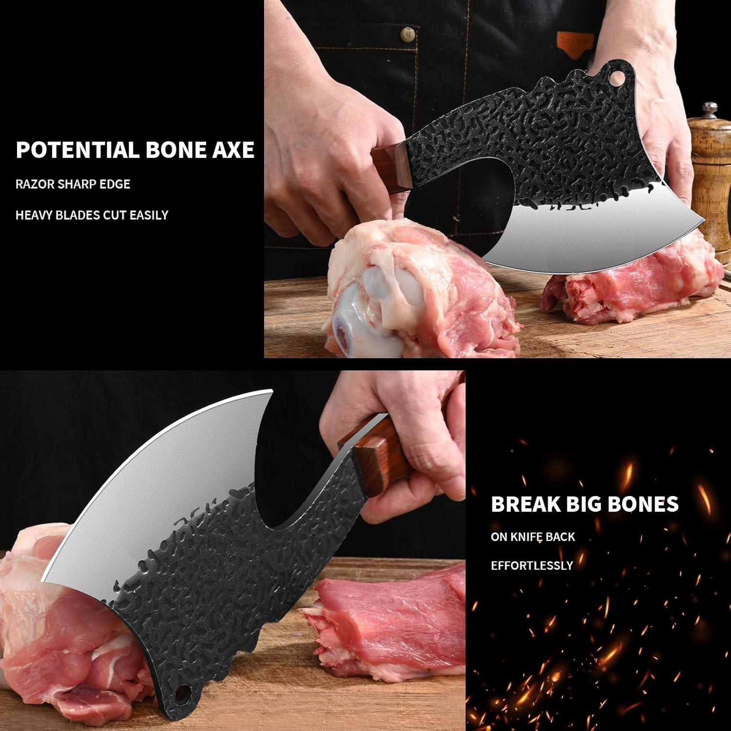 Stainless Steel Fish Knive, 1 Count Forged Bone Thickening & Weighted Cutting Knife, Kitchen Knife for Meat, Fish, Vegetable, Fruit