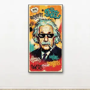 Cool Graffiti Einstein Diamond Painting Kit, Mosaic Craft Set, 5D DIY Diamond Art Tools for Beginners, Home Wall Decor Gift