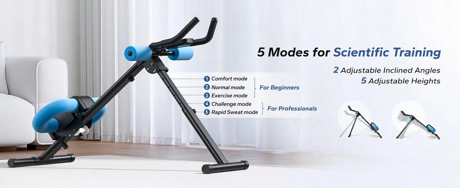 Adjustable Ab Exercise Machine - Foldable Knee Support| No Gym Home Core Workout six pack abs trainer
