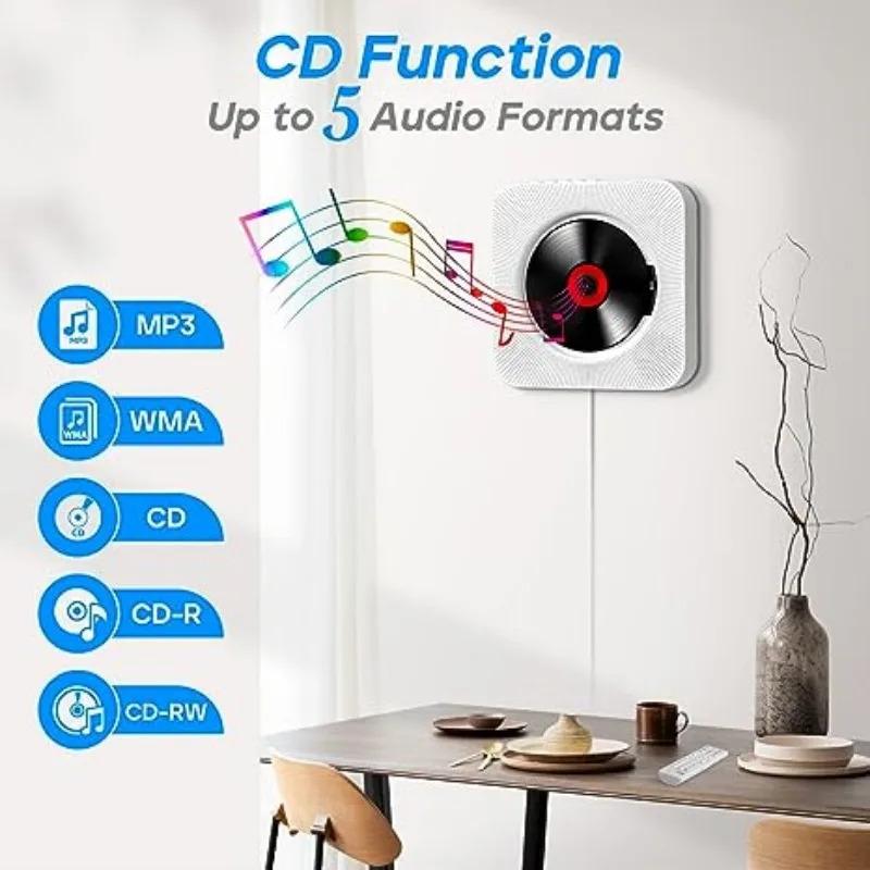 Wall Mounted CD Player with LCD Screen & Remote Control - Play CDs, Bluetooth, FM Radio, USB Drive| Home Audio Entertainment System Wall Mounted CD Player with LCD Screen & Remote Control - Play CDs, Bluetooth, FM Radio, USB Drive| Home Audio Entertainment System