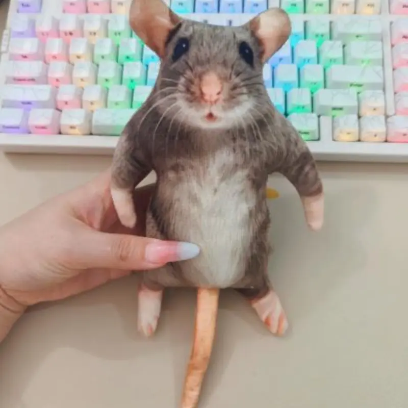12/25cm Poseable Mouse Plush Toy, Soft Cartoon Stuffed Doll with Internal Skeleton, Adjustable Body, Ideal for Kids' Birthday Gifts