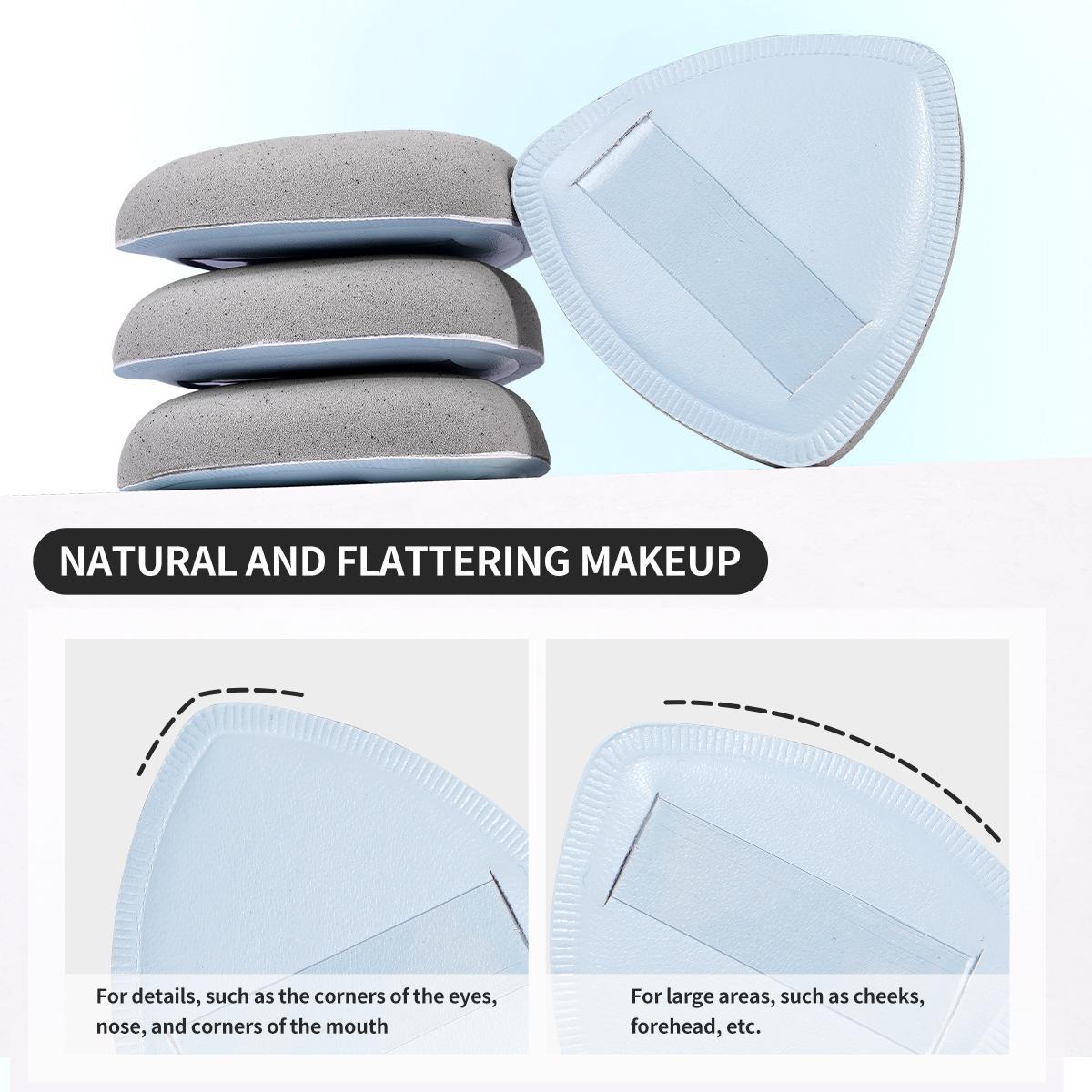 MAANGE 4pcs Bamboo Charcoal Marshmallow Air Cushion Puff with Storage Box, Triangle Puff, Powder Puff for Liquid, Cream, Foundation and Powder, Makeup Accessories Gifts for Friends
