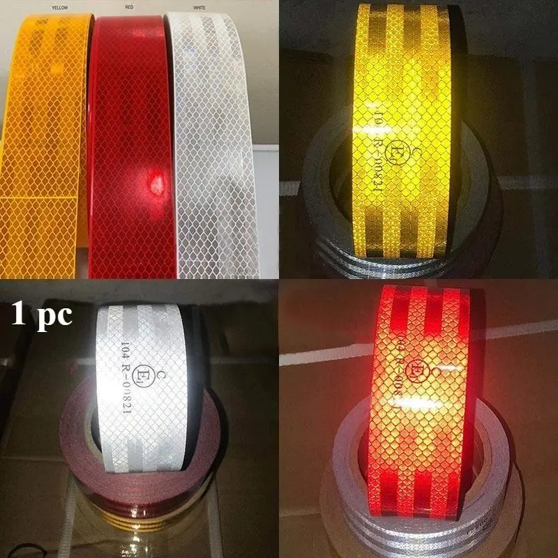 Car Reflective Warning Red And White Warning Strip Car Motorcycle Body Sticker reflective tape Warning strip retro-reflective sheeting