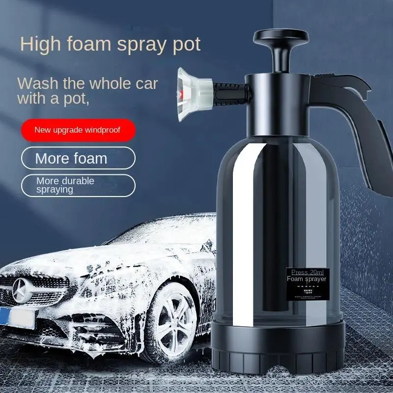 2L High Foaming Handheld Manual Pump Car Wash Foam Sprayer with Pressure Relief Valve, PP Plastic Snow Foam Gun Nozzle, Window Cleaning Tool