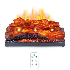 Toonlupal Electric Fireplace Log, Realistic Flame Effect, Candle LED Fire Lamp, Flickering Flame Light, USB Powered, Remote Control, Home Decor, 16.7x8.7x5.9 Inches, No Heating