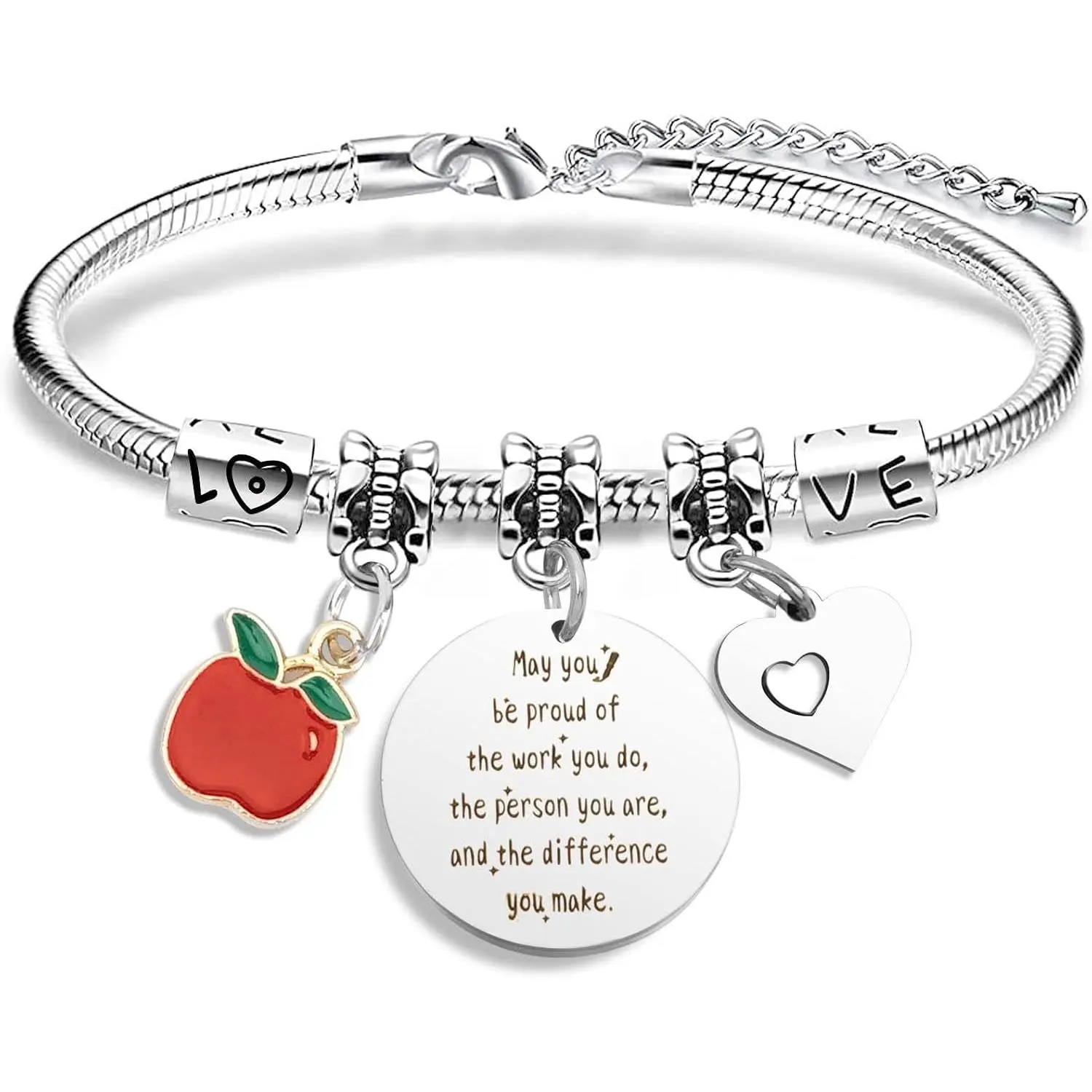 Teacher Gifts,Teacher Appreciation Gifts Ideas for Women  Christmas Valentines Day End of Year  to School Thanksgiving Thank You Summer Cool Farewell  for Teachers Assistant Bracelet