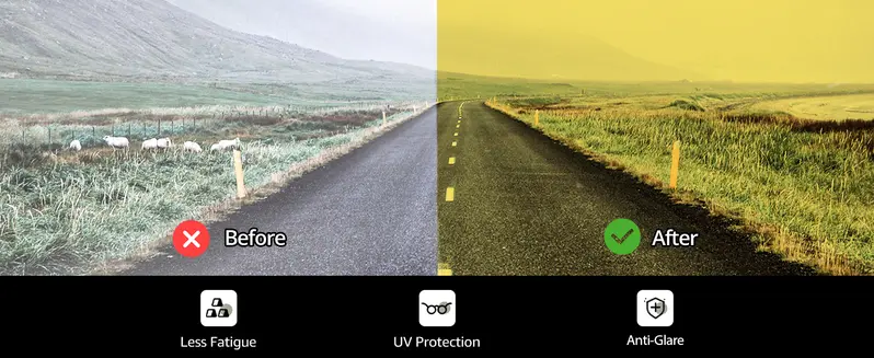 Night Vision Driving Glasses for Men Women Anti Glare with Yellow Lens UV400 Protection Polarized Tortoiseshell Sunglasses Gift for Her