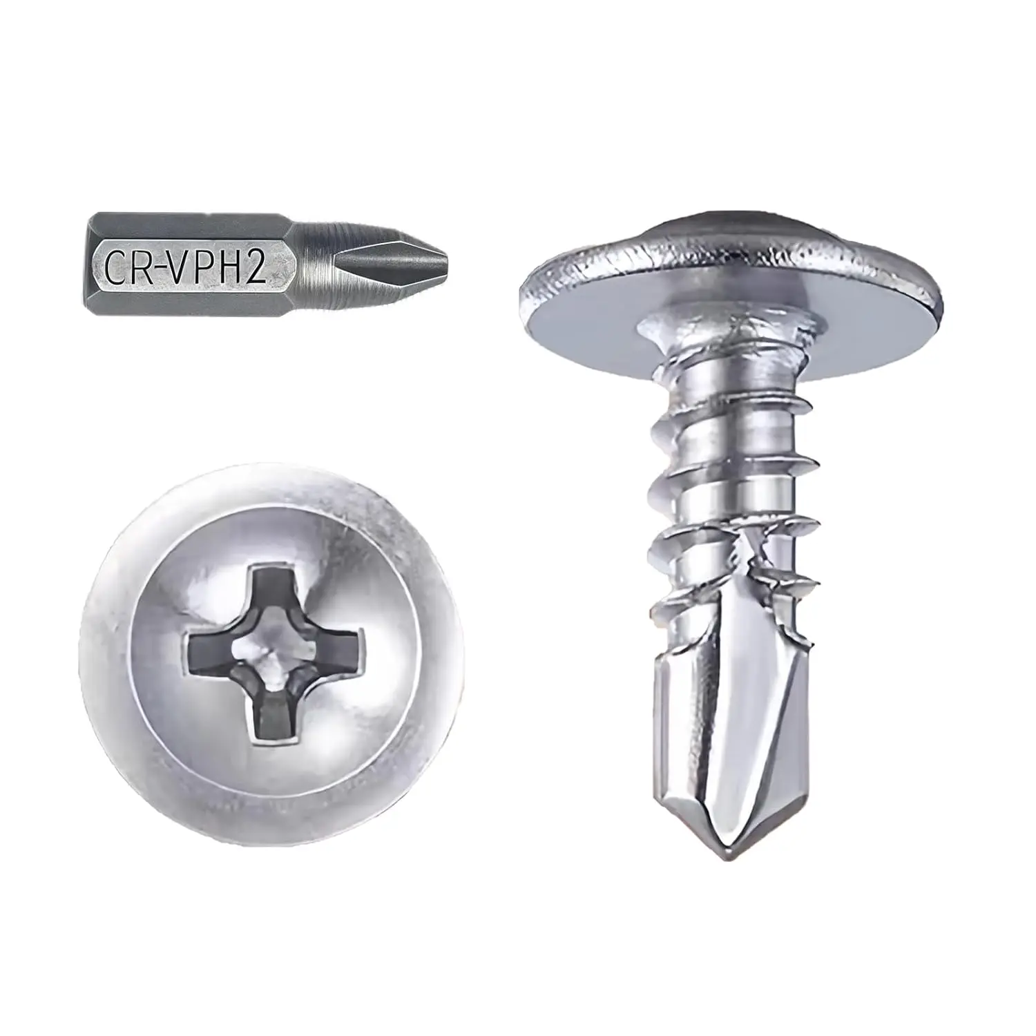 280 count #8×1/2” for Sheet Metal Self-Tapping Screws 410 Stainless Steel Truss  High-Strength Quick Tapping Screws Self Drilling Screws  Truss