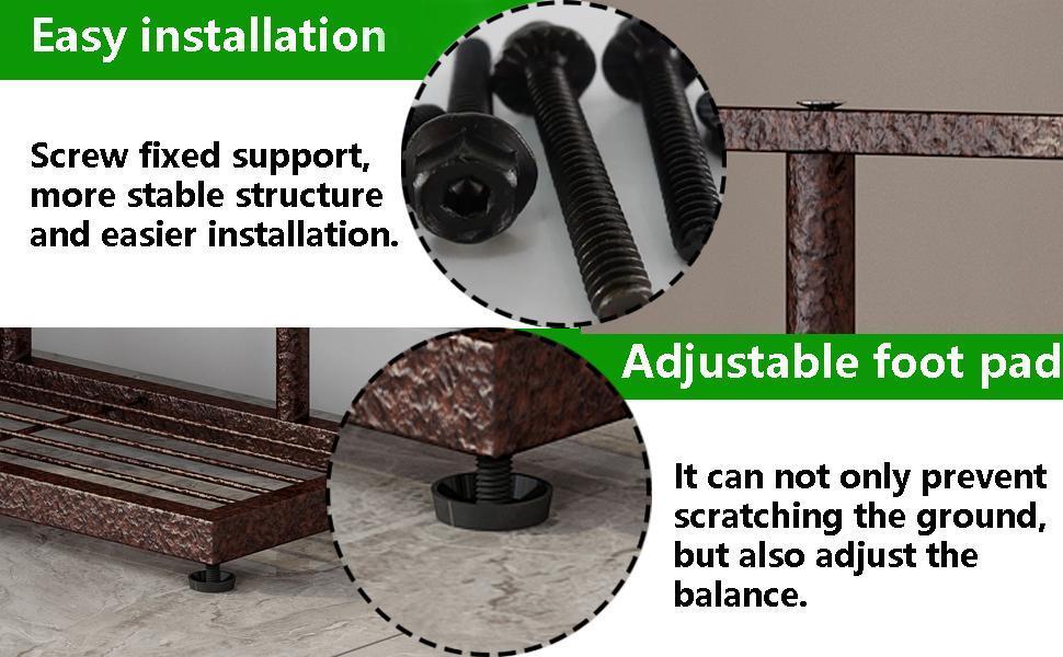 Plant Stand Metal 4 Tier 5 Potted Multiple Flower Pot Holder Shelf Indoor Outdoor Planter Display Shelving Organiser Rack Smooth Pad Home Modern