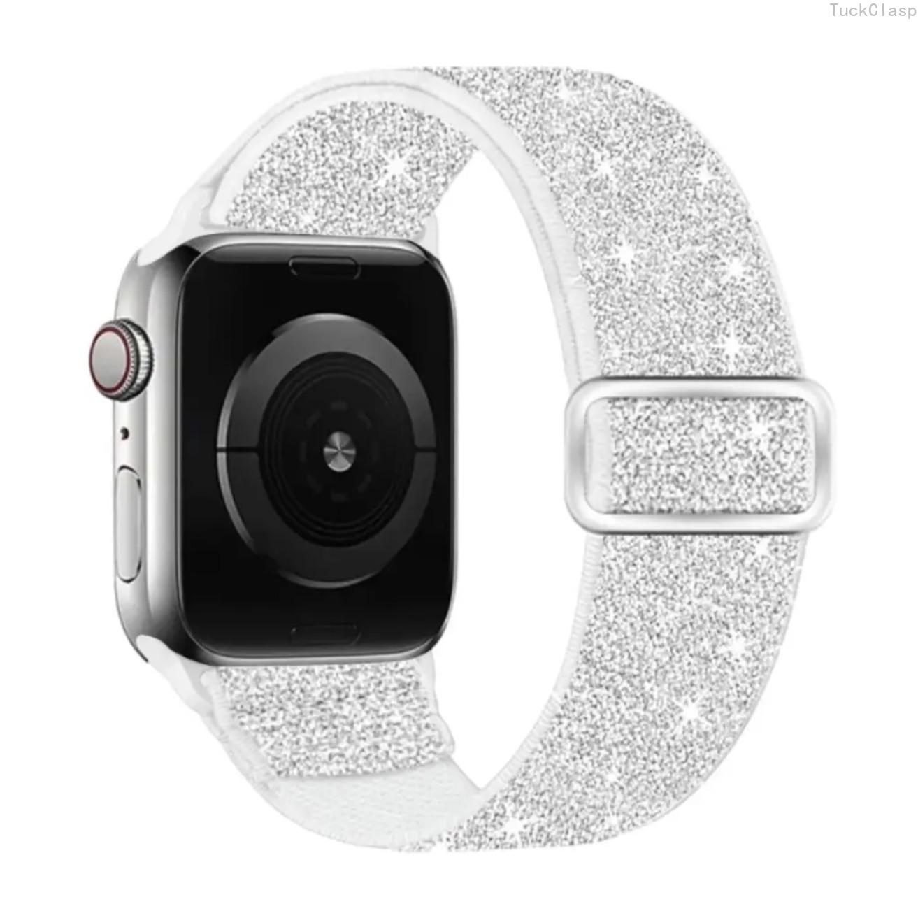 Elastic Nylon Solo Loop Apple Watch Band, Adjustable Strap for Series 3–7 & SE (38–45mm), Comfortable Lightweight Replacement for Everyday & Spring Wear