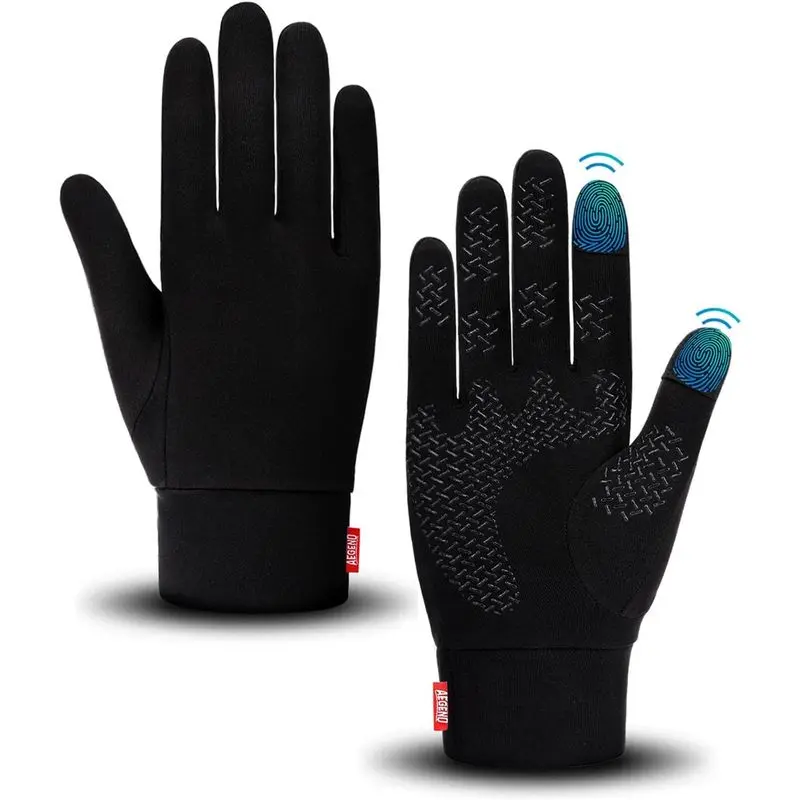 Lightweight Winter Gloves for Men Women, Warm Running Gloves Touchscreen Thermal Glove Liners for Cold Weather Driving, Cycling & Hiking, Non-Slip, Elastic Cuff, Stretchy, Durable