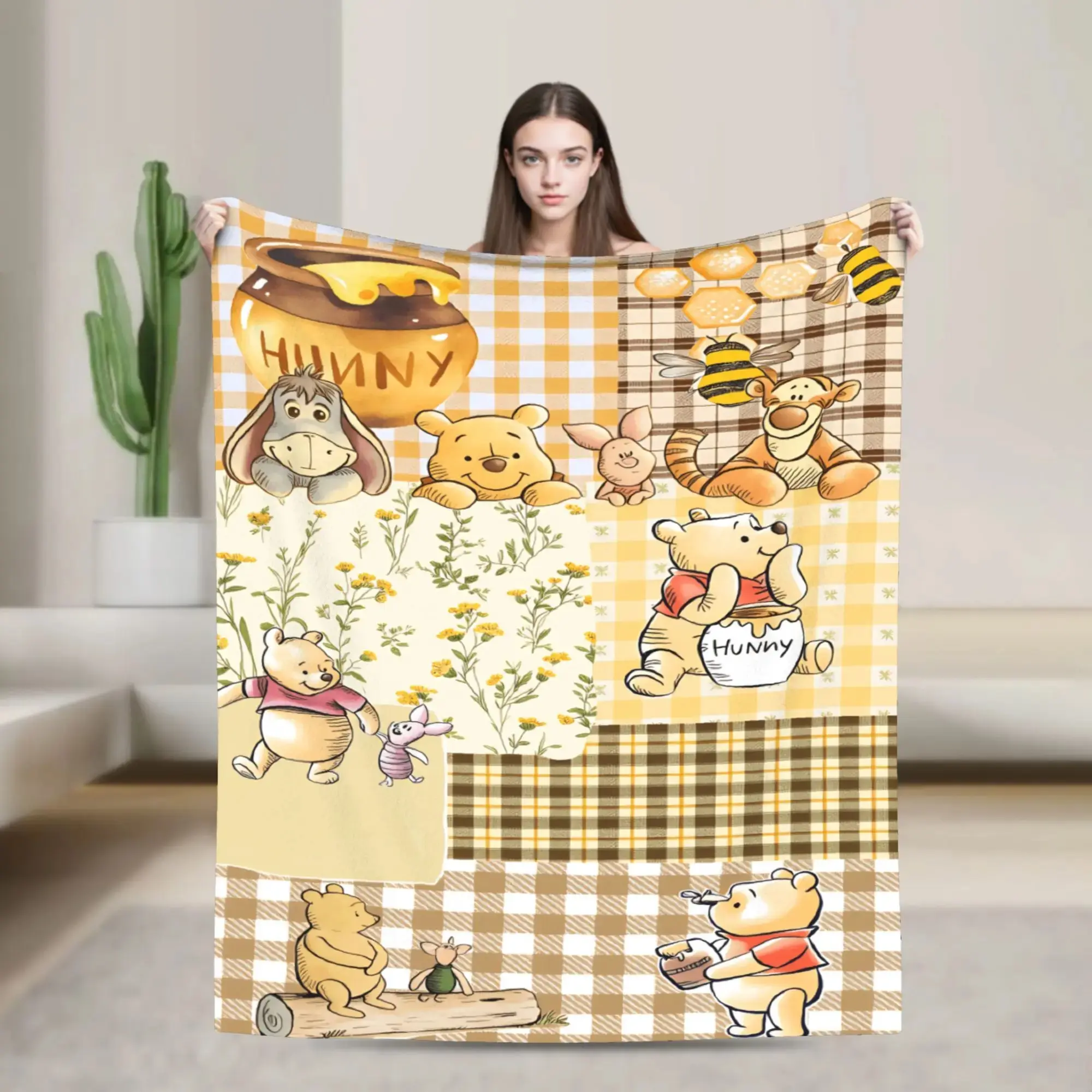 W-Winnies the P-Pooh Blanket Quality Super Soft  Throw Blanket Winter Travel Car Sofa Home Casual Bedspread