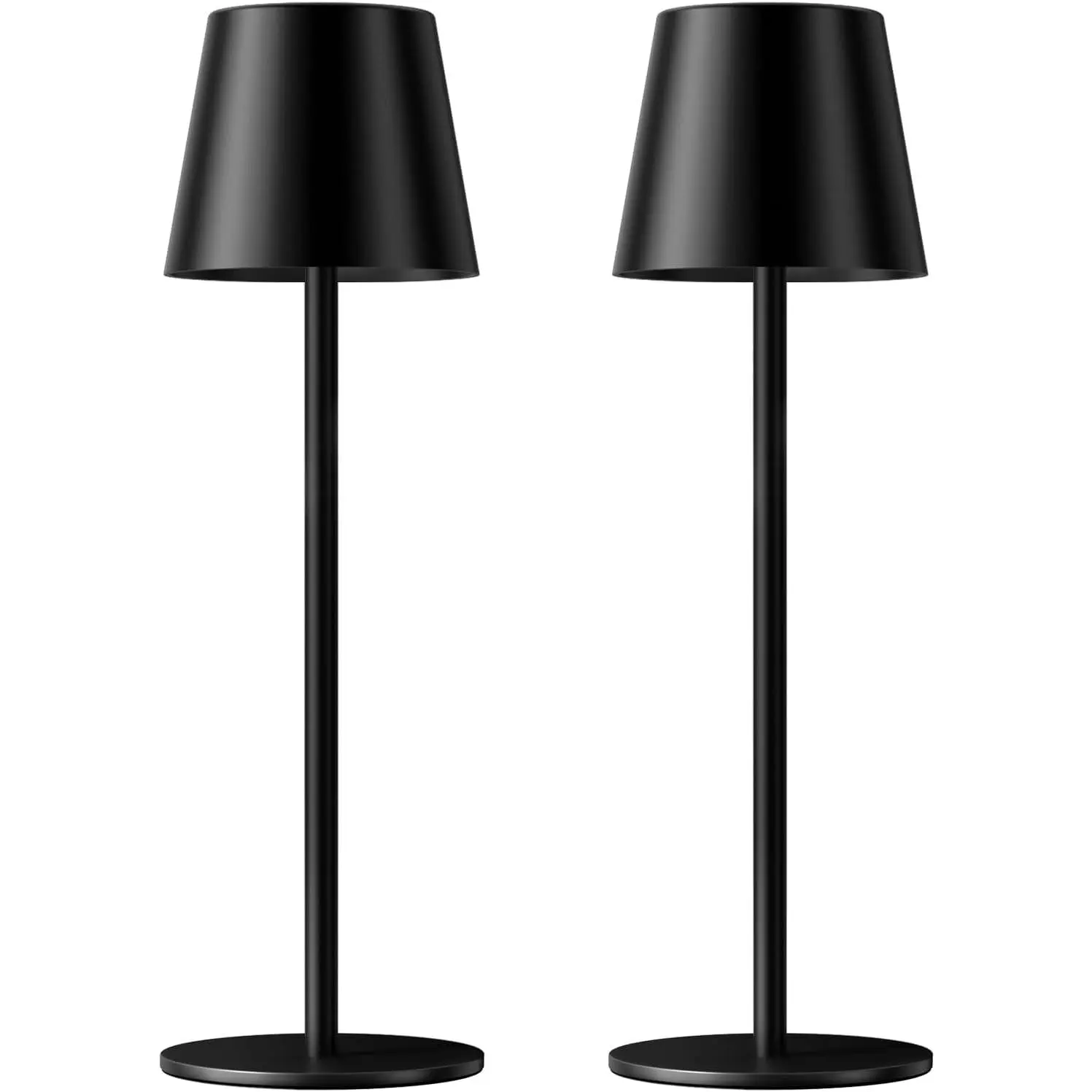 Cordless Table Lamp Rechargeable Black - 2 Pack 5000mAH Battery Operated Lamp for Counter, 3 Color Stepless Dimming Wireless Lamp for Dining Kitchen, Outdoor Patio, Touch Control