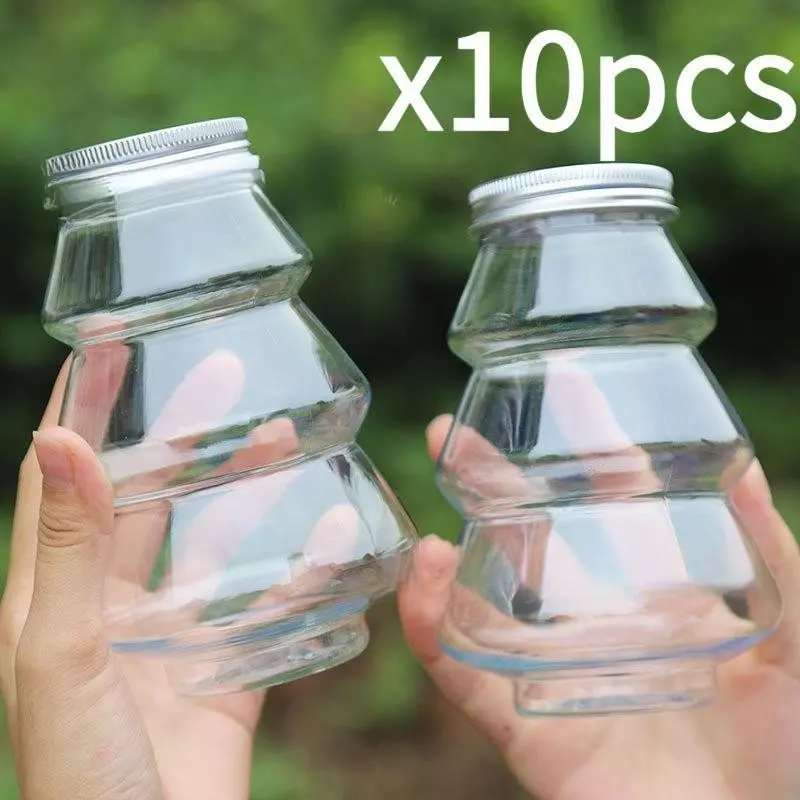 Transparent Christmas Tree Shaped Plastic Bottle Storage Jars with Silver Screw Lids, Sealed Empty Containers for Candy Snack DIY Craft, 10 Pack