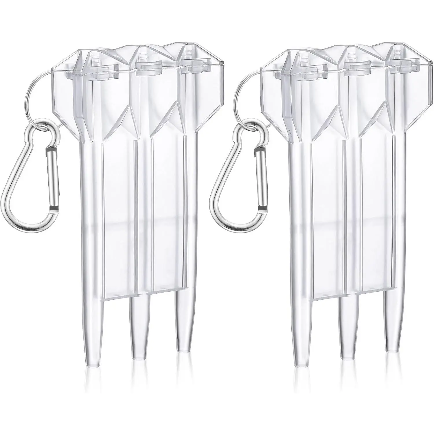 2 Pack Plastic Dart Case with Lock Buckle Portable Hard Steel Dart Carrying Case Soft Tip Darts Holder Transparent Protective Storage Organizer Box for 3 Darts