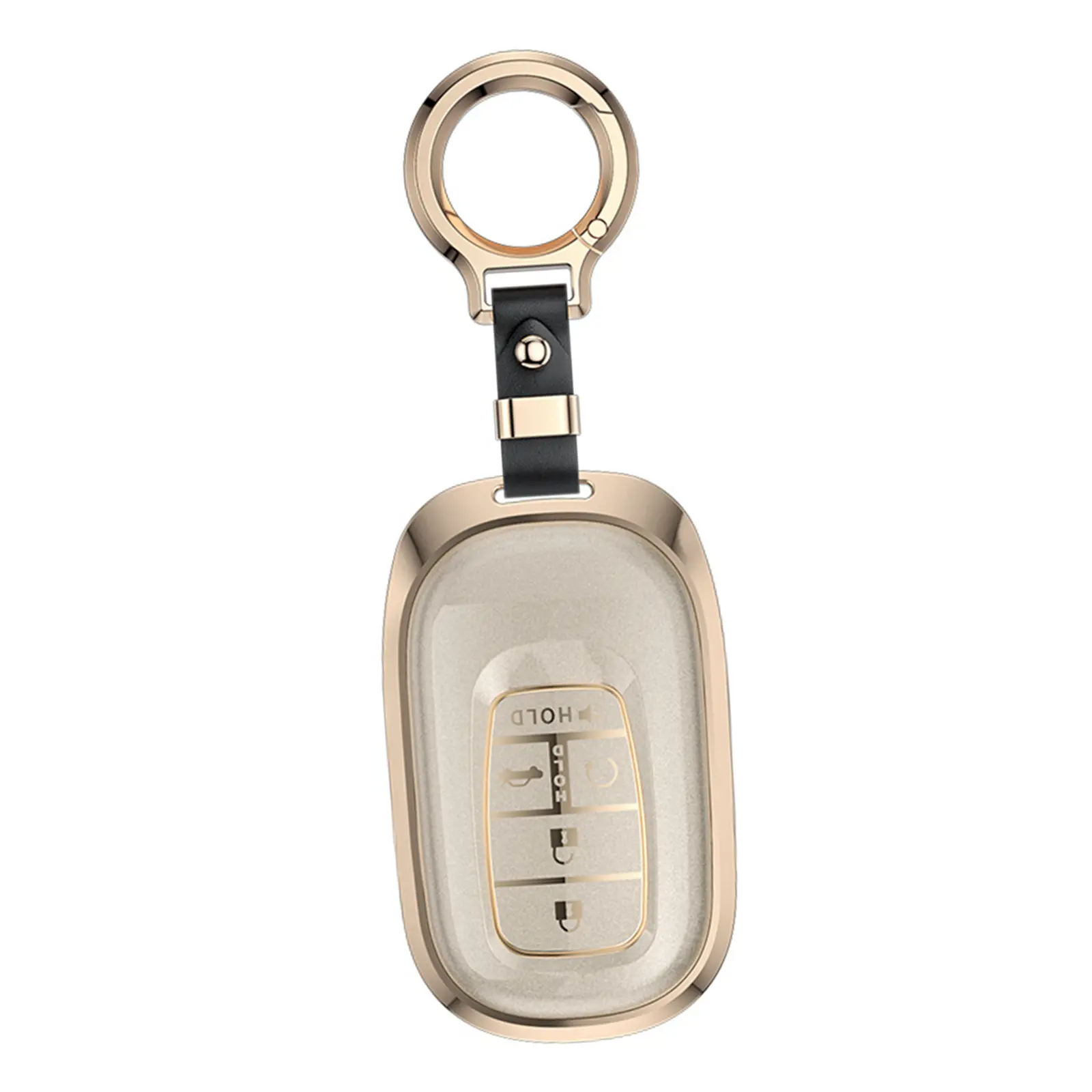 Aviation Aluminum & Soft TPU 5-Button Key Fob Cover, Ultra-Light Anti-Drop Smart Key Case Compatible with Honda Accord Civic CR-V HR-V Pilot 2022-2026