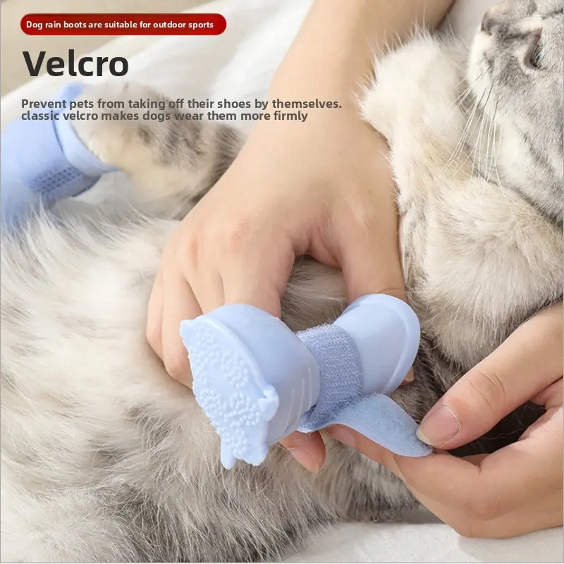 Waterproof Wear Resistant Non Slip Pet Rain Boots, Outdoor Paw Protector Shoes for Dogs, Anti Scratch Foot Covers for Nail Trimming Suitable for Cats & Dogs