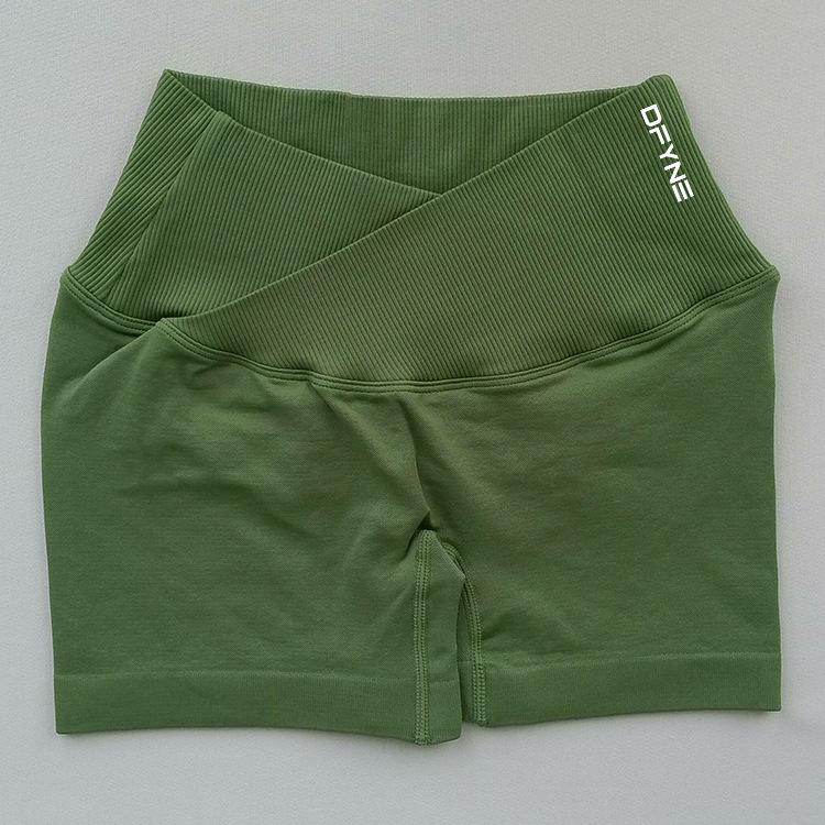 DFYNE Women's Three-Point Fitness Shorts, Peach-Shaped Hip-Lifting Yoga Pants, Seamless Breathable High-Waisted Style, Visually Lengthens Leg Proportions