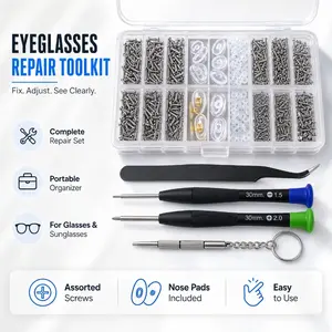 Eyeglasses Repair Toolkit, 1000+ Stainless Steel Screws & Parts