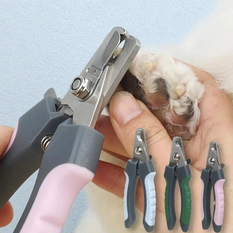 Professional Pet Nail Clippers - Stainless Steel, Spring Action, Safe Cutting, Deep Cut Prevention for Dog & Cat Claw Care Grooming Supplies