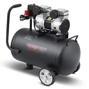 【DealsForYouDays】VEVOR Air Compressor, 8 Gallon Steel Tank, 1HP 2.2 CFM90 PSI Oil Free Air Compressor Max. 120PSI Pressure, 80dB Ultra Quiet Portable Compressor, for Auto Repair, Tire Inflation, Spray Painting