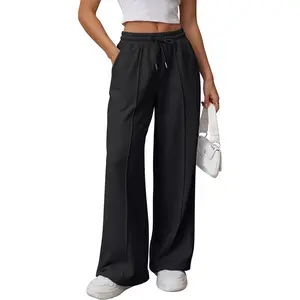 Wide Leg Sweatpants High Waisted Baggy Pants Fashion Teen Girl Drawstring Athletic Joggers