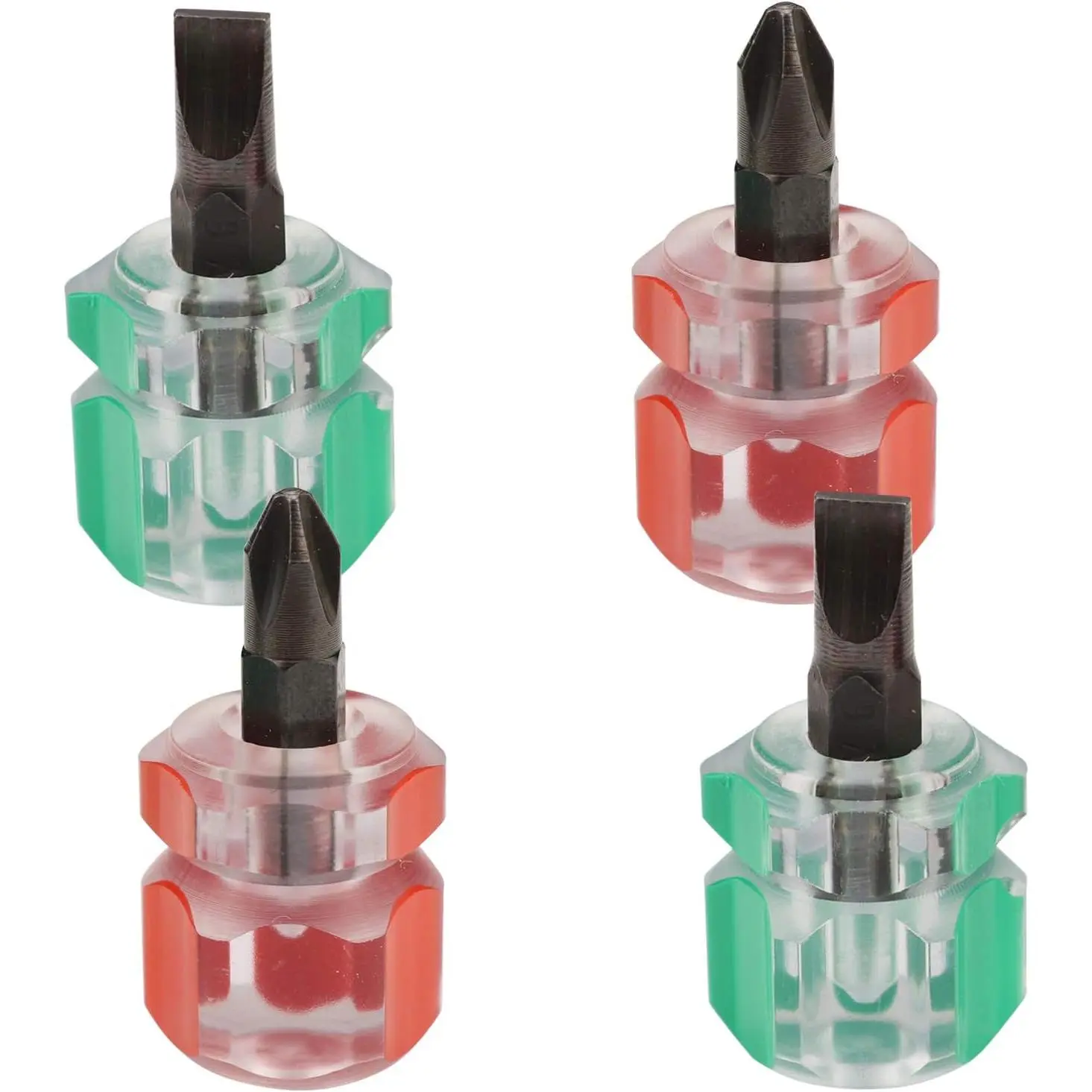 Sewing Machine  Mini Stubby  Set - Ultra Short Pocket Screwdrivers for Narrow Spaces, 4 count with Flat  and Phillips