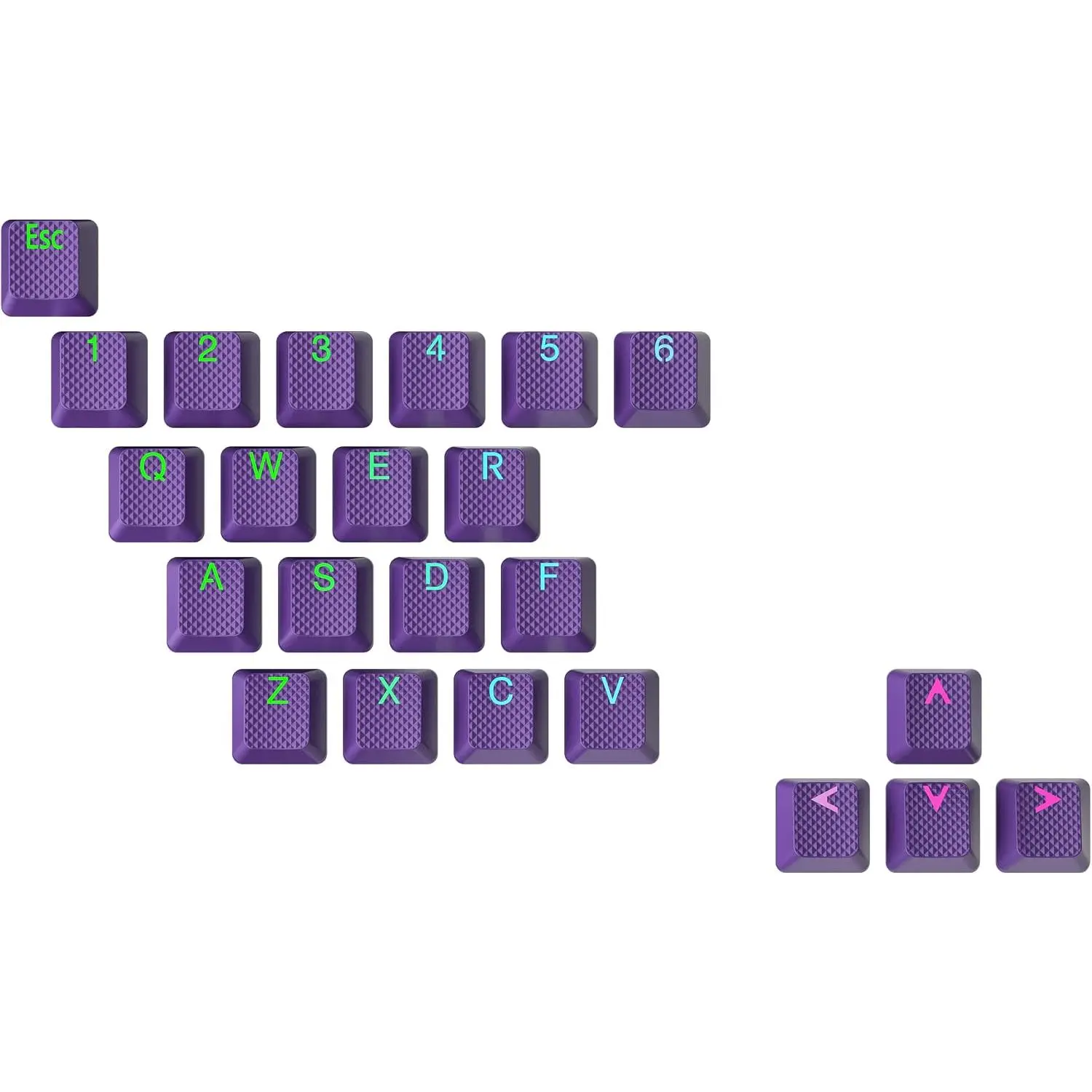 Rubber Keycap Set | Double Shot Translucent | OEM Profile for Mechanical Gaming Keyboard (Prism , 23 )