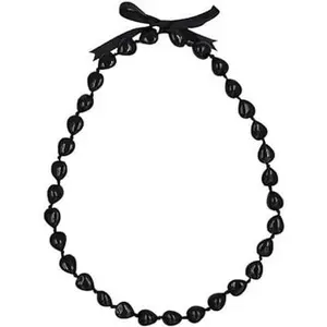 Class of 2024 Graduation Ribbon Lei Kukui Nuts Lei Necklace Chunky Black Hawaiian Bow Necklace Compass Necklace for Women Braided Necklaces For High School College Imitation Kukui Nuts Necklaces.